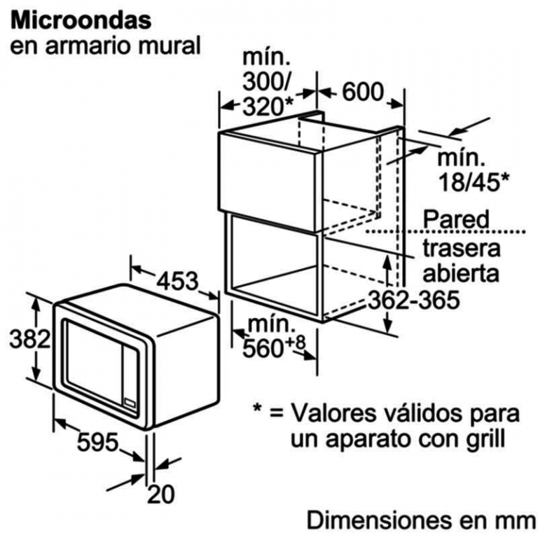 Bosch Microondas Integrable Serie 2 HMT72G650 1000W Plateado